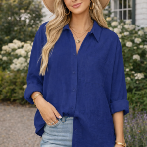 Multicolor Draped Long Sleeve Relaxed Fit Blouse