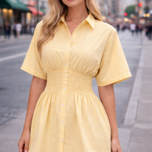 Yellow Short Sleeve Blouse