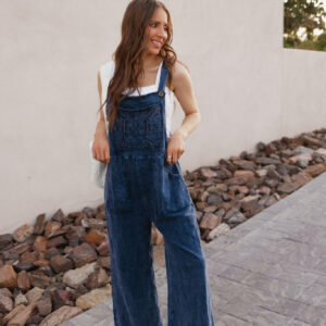 Mineral Wash Patch Pocket Overall Jumpsuit